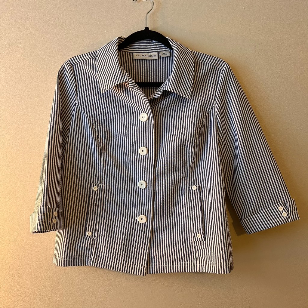 Vintage Sag Harbor Striped Button Up Size 14p